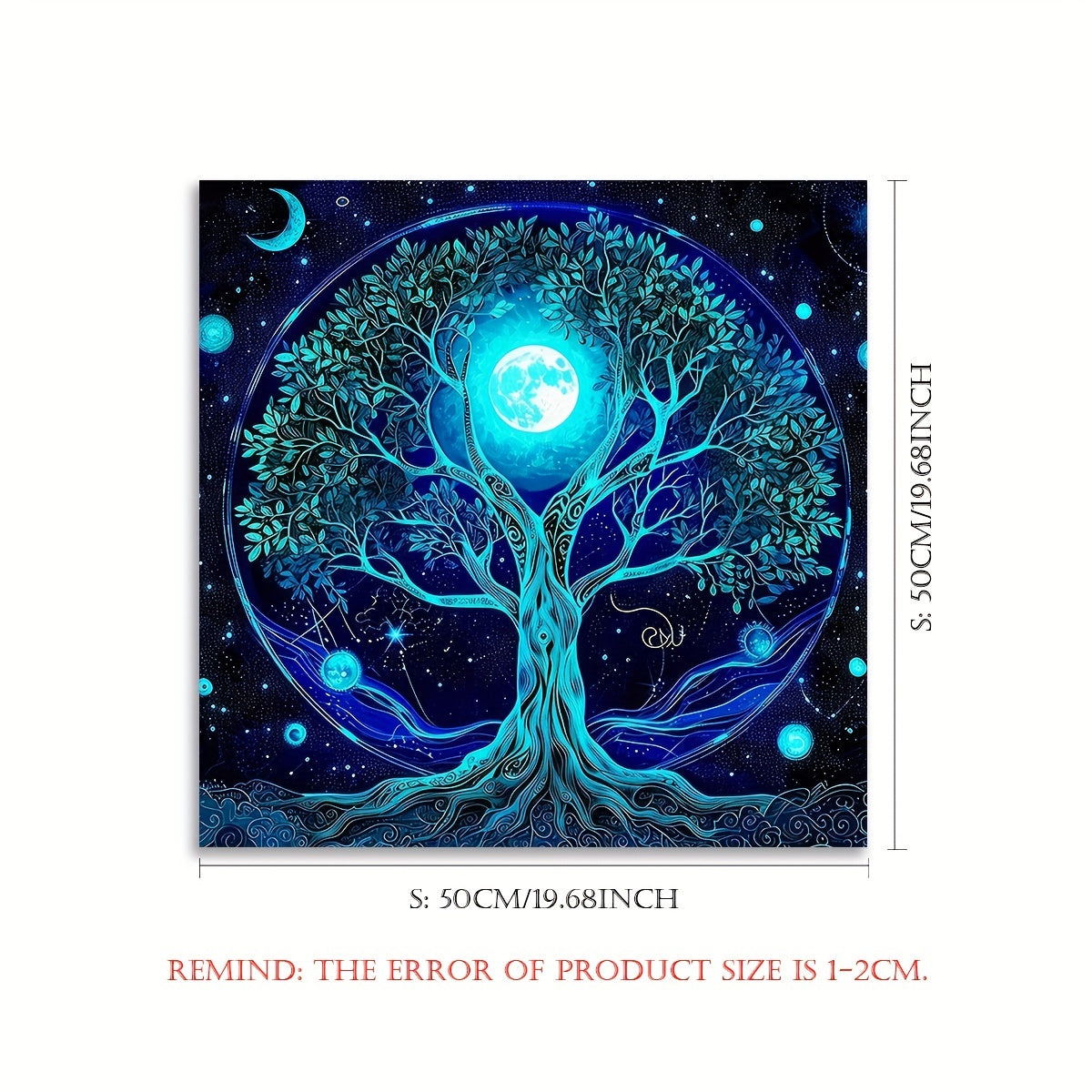 1pc Blue Tree Of Life Moon Starry Sky Tarot Cards Tablecloth Altar Cloth Green Life Tree Tarot Tablecloth For Spread Tarot Reading Cloth Witchcraft Oracle Cards Pads Game Mat Wall Decoration