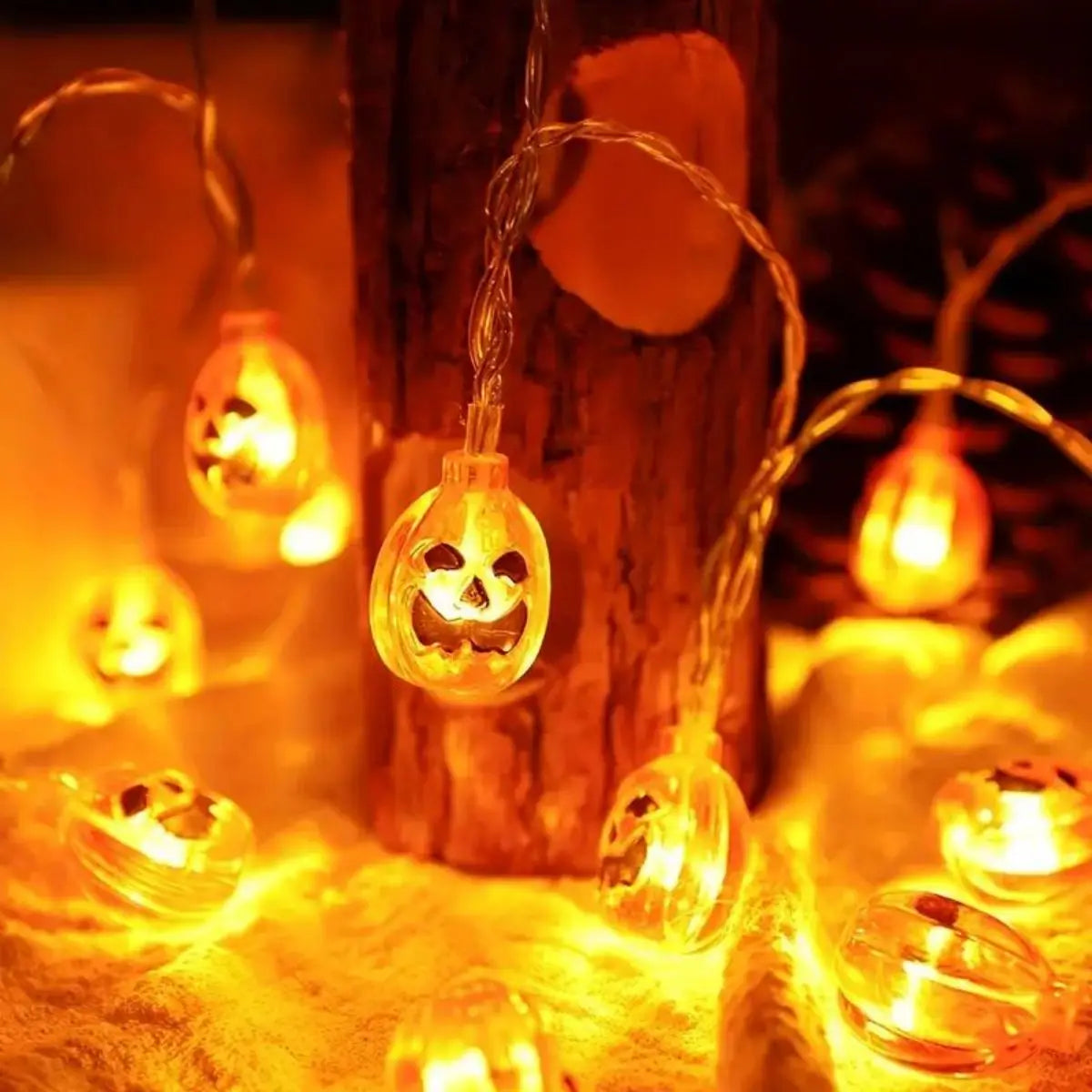 1pc Halloween Decor Pumpkin String Lights, 10/20LEDs Battery Operated Halloween Light, Outdoor Halloween Decoration