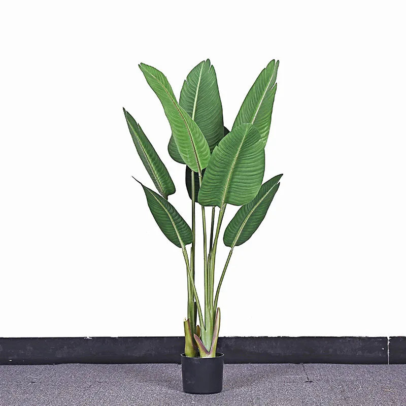 120-200cm Large Artificial Banana Tree Tropical Fake Plants Palm Leafs Monstera Green Plastic Jungle Plant for Home Office Decor