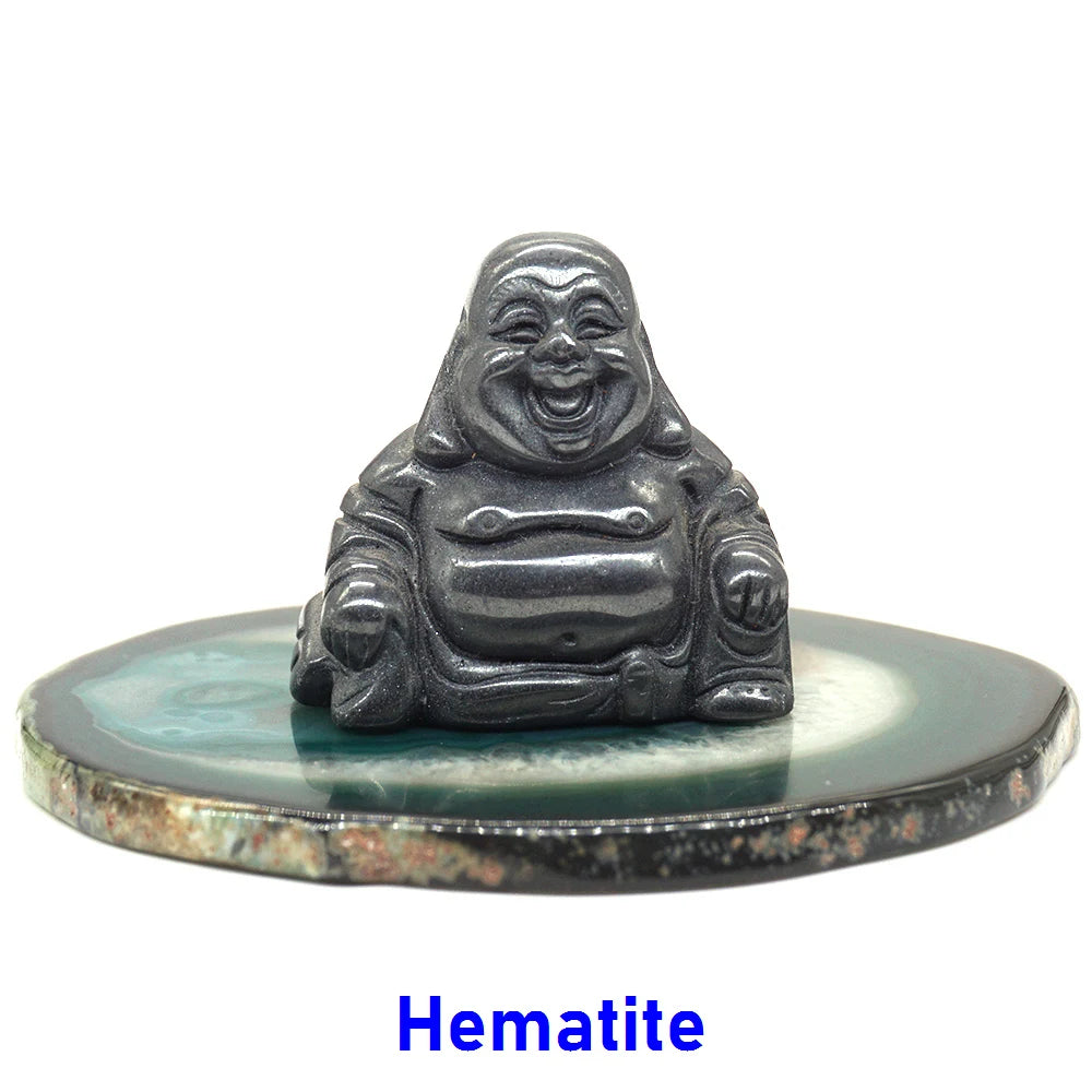1.5" Buddha Statue Natural Healing Crystal Reiki Chakra Spiritual Hand Carved Stone Maitreya Figurine Crafts Home Lucky Decor