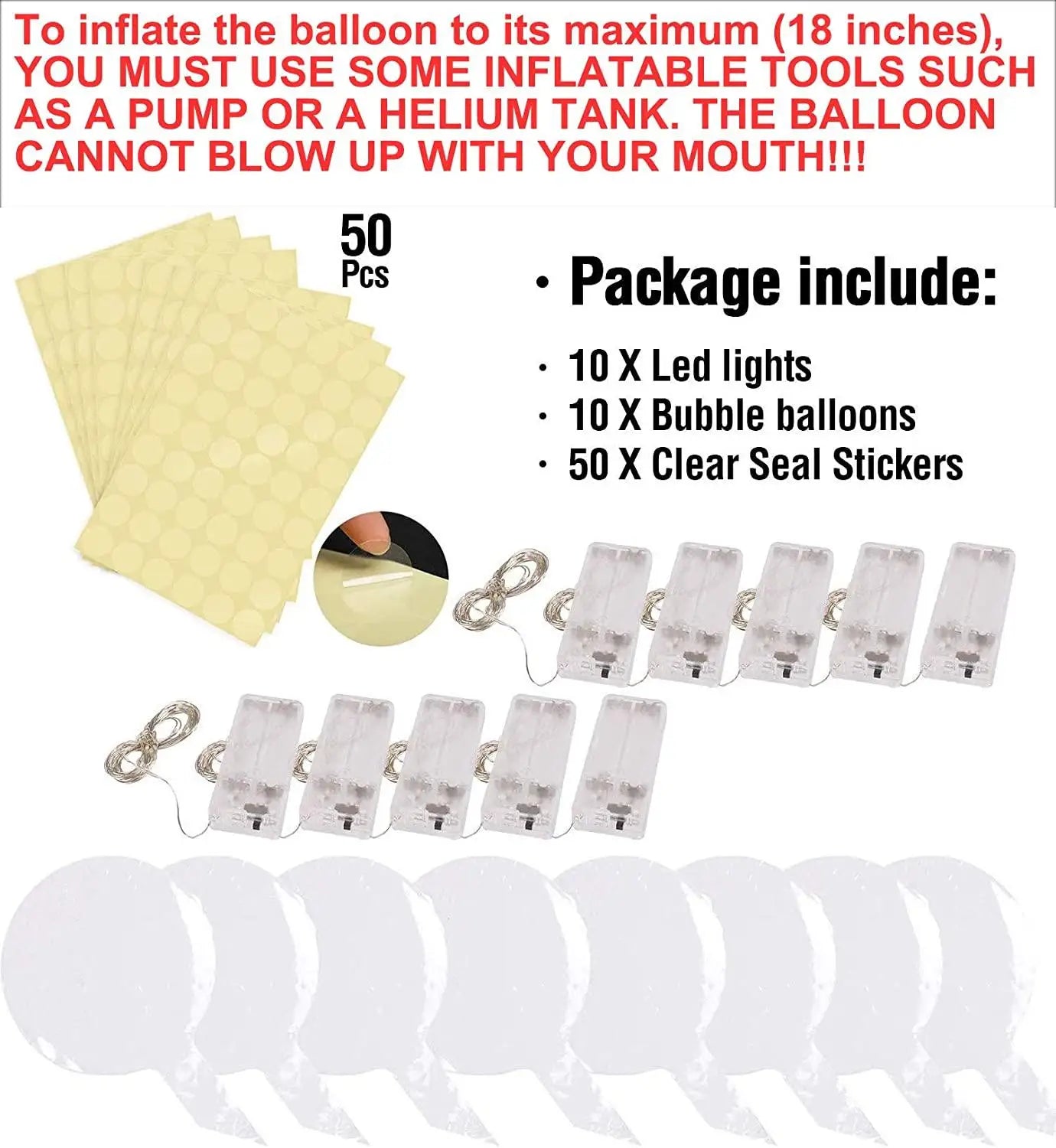 10 Packs LED Light Up BoBo Balloons Decoration Indoor or Outdoor Birthday Wedding new Year Party Christmas Celebrations