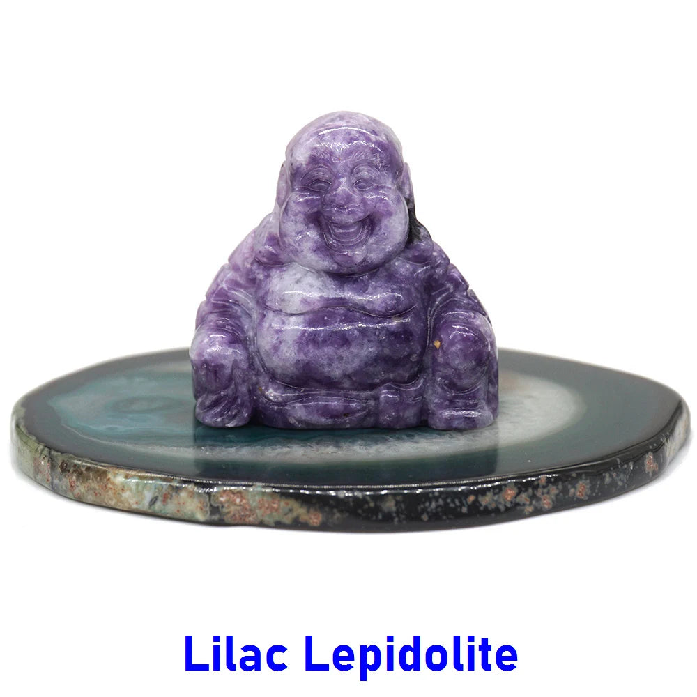 1.5" Buddha Statue Natural Healing Crystal Reiki Chakra Spiritual Hand Carved Stone Maitreya Figurine Crafts Home Lucky Decor