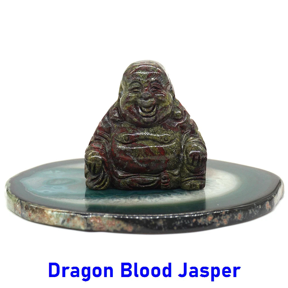 1.5" Buddha Statue Natural Healing Crystal Reiki Chakra Spiritual Hand Carved Stone Maitreya Figurine Crafts Home Lucky Decor