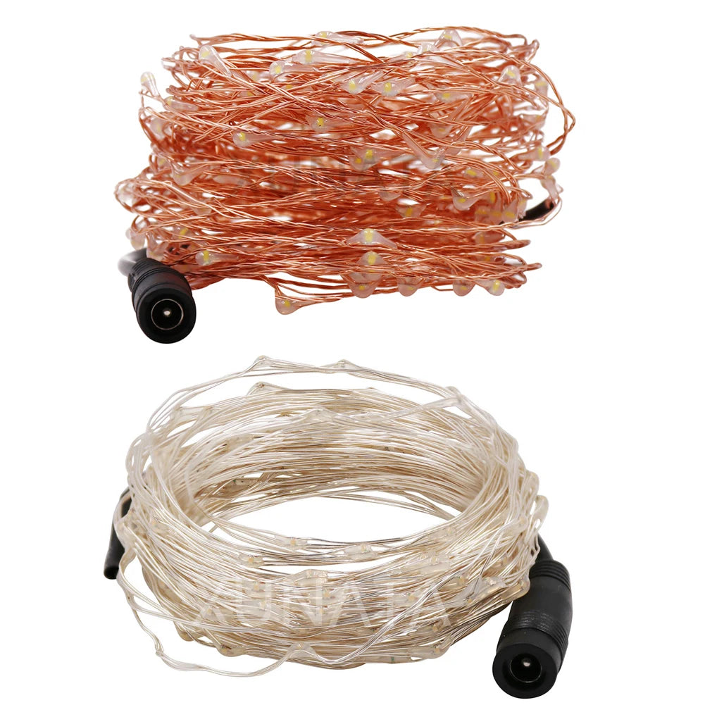 10M/20M/30M LED String Fairy Lights Plug-in Wedding Party Christmas Decor DC 12V 2A Power Adapter UK/EU/US/AU On/Off Switch