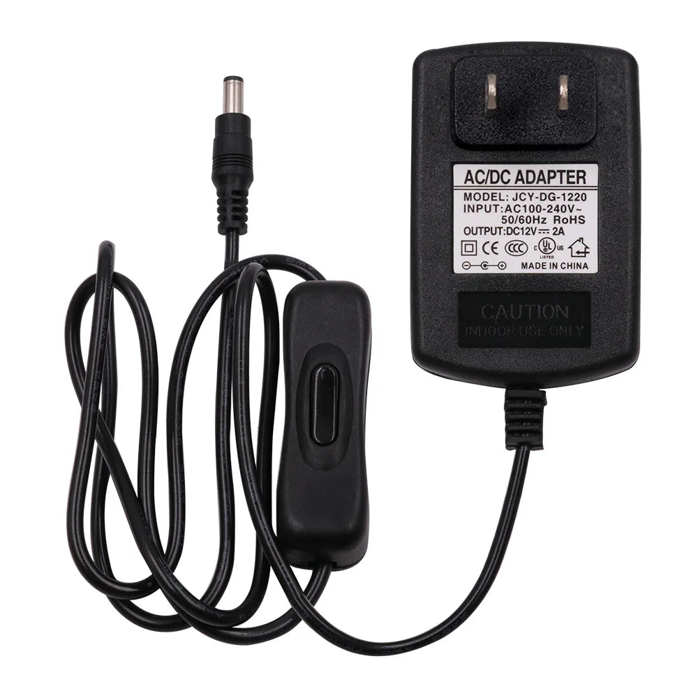 10M/20M/30M LED String Fairy Lights Plug-in Wedding Party Christmas Decor DC 12V 2A Power Adapter UK/EU/US/AU On/Off Switch