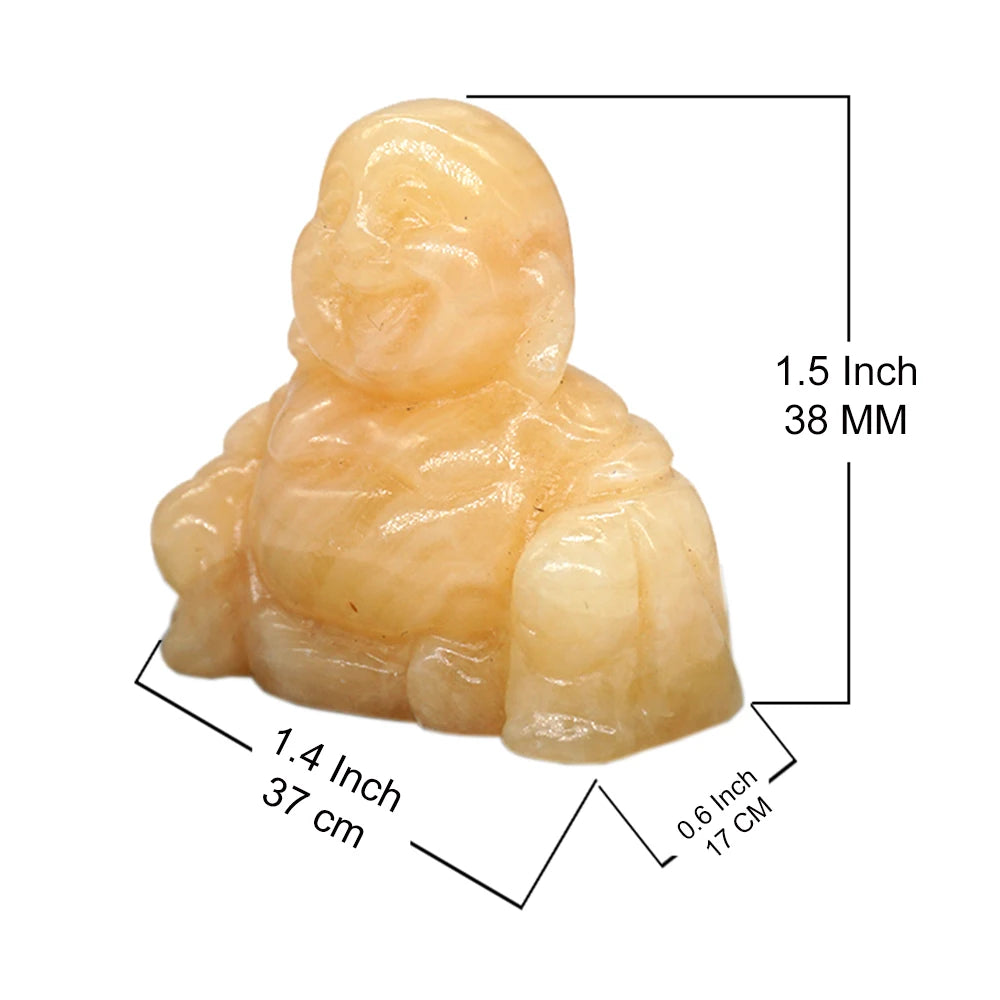 1.5" Buddha Statue Natural Healing Crystal Reiki Chakra Spiritual Hand Carved Stone Maitreya Figurine Crafts Home Lucky Decor