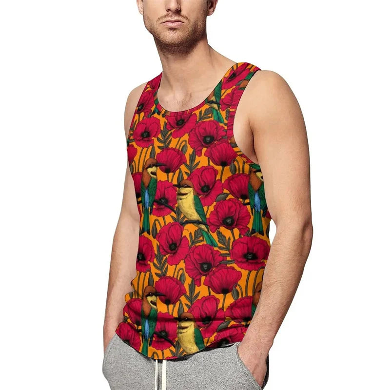New Summer 3D Cute Animal Birds Printing Tank Top For Men Fashion Kid Streetwear Vest Hawaiian Harajuku Tank Tops Unisex Clothes