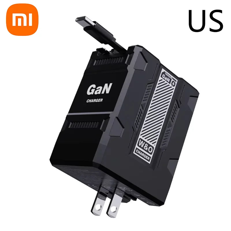 Xiaomi 120W GaN Fast Charger Compatible With Retractable Type-c And Ligtning Cable Portable Adapter For Iphone 16 Ipad Macbook