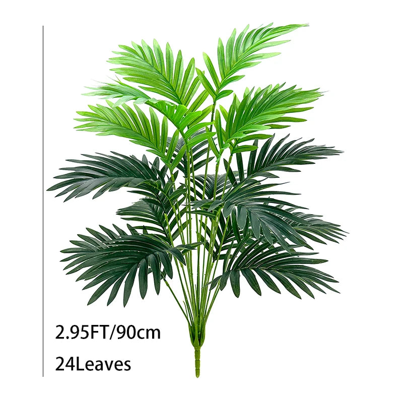 150cm Large Artificial Palm Tree Fake Tropical Plants Green Monstera Leaves Plastic Banyan Tree for Garden Home Office Decor