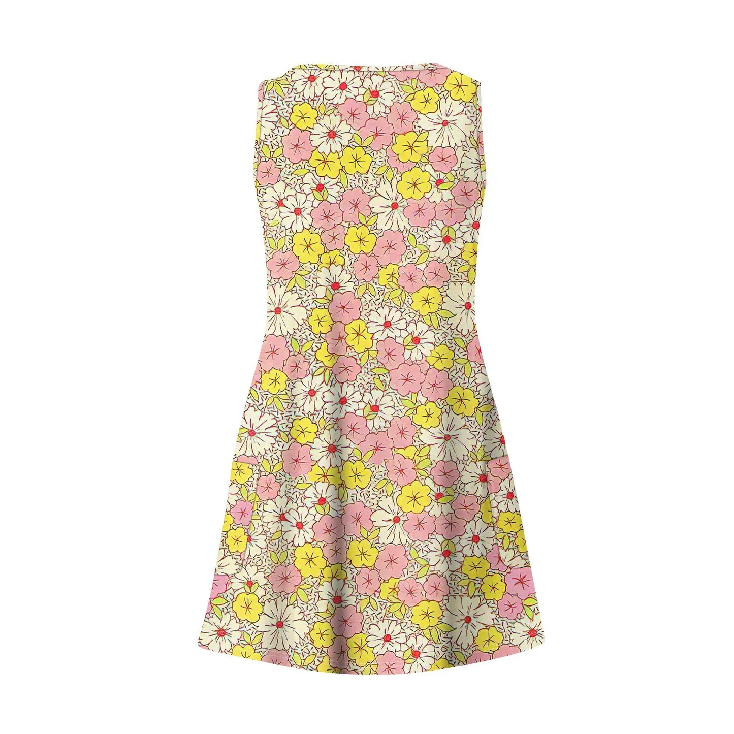 Women's Casual Print Summer Bohemian Beach Dress With Pockets V Neck Tank Dress Summer Dresses for Women 2024 Women's Dress