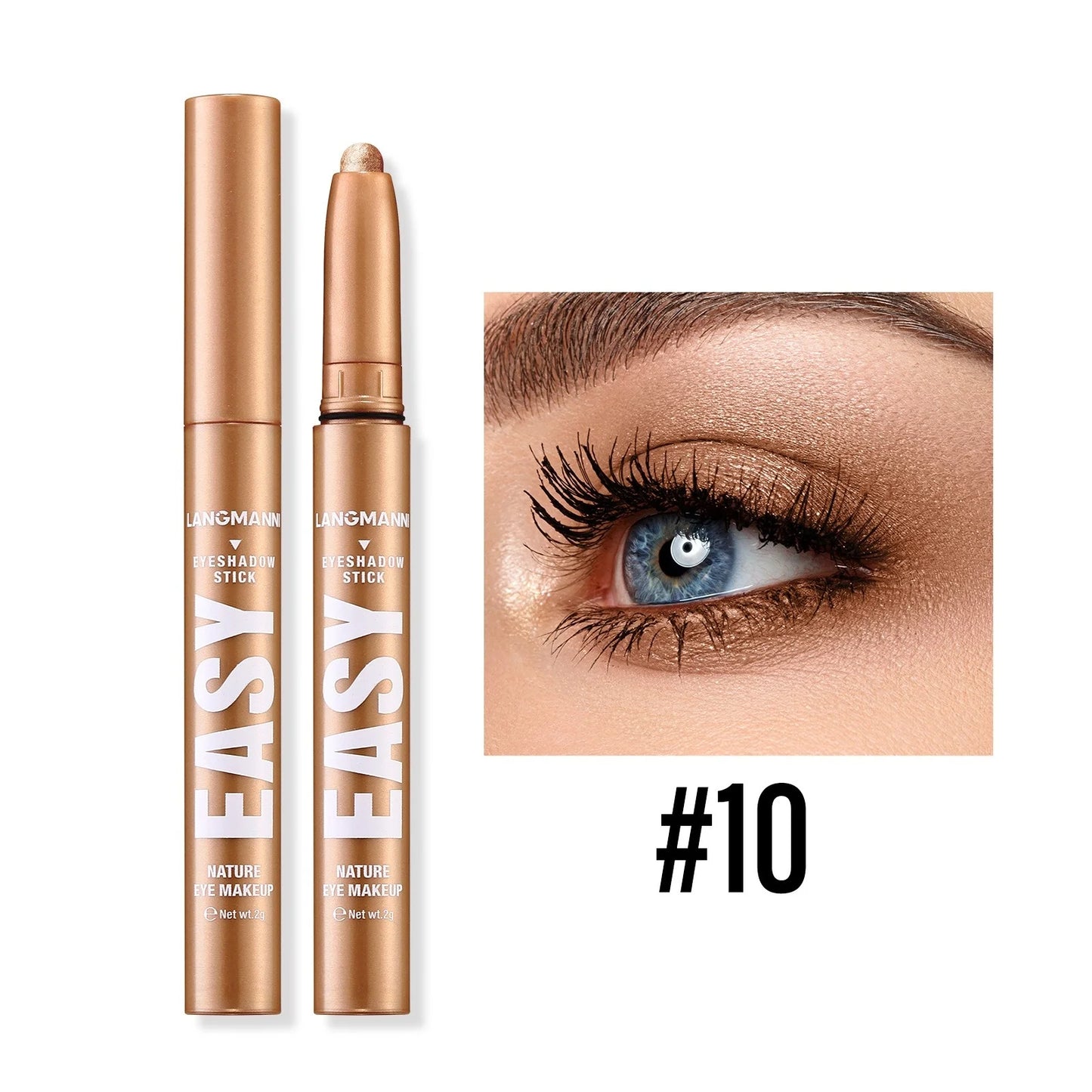 12 Colors Pearly Eyeshadow Stick Waterproof Glitter Matte Nude Eye Shadow Pencil High Pigmented Shimmer Eyeshadow Makeup Tool
