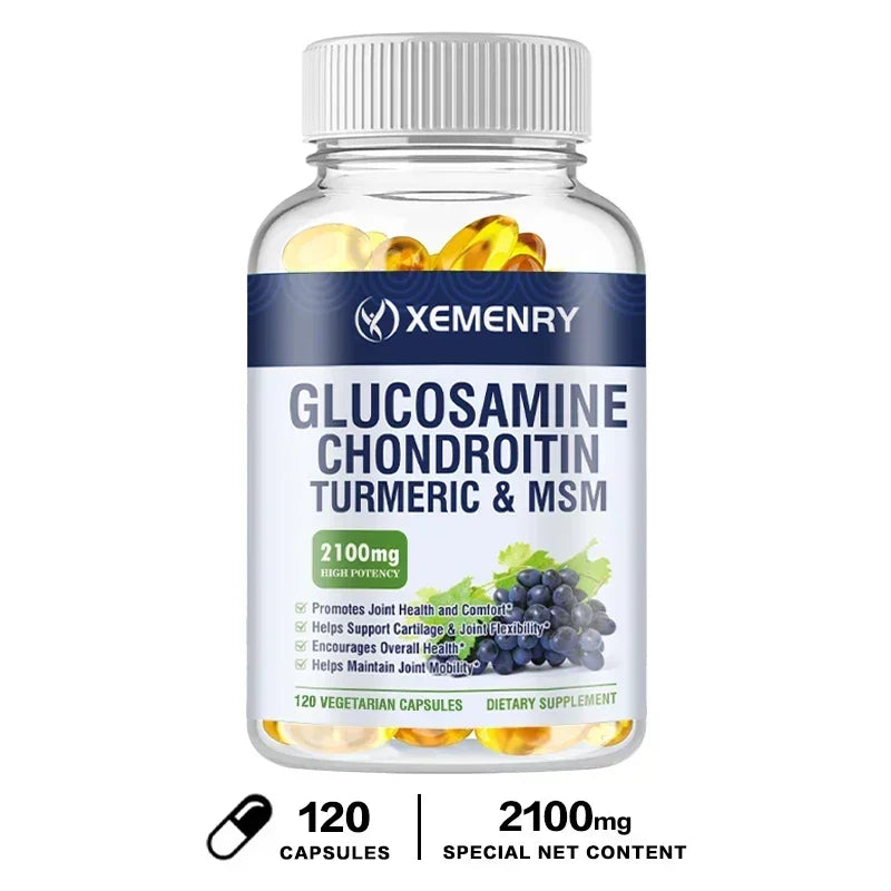 Glucosamine Chondroitin MSM Turmeric Boswellia - Antioxidant, Supports Joint and Bone Health