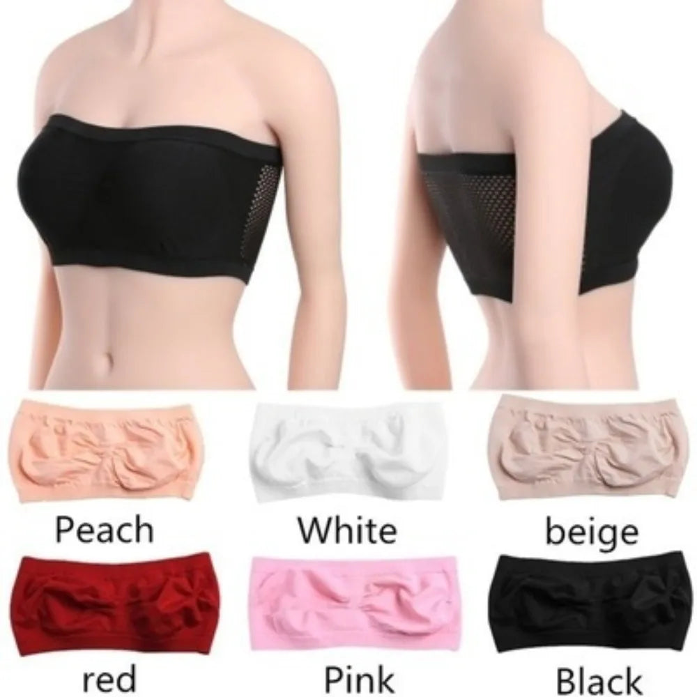 Women Breathable Mesh Tube Bra No breast pads