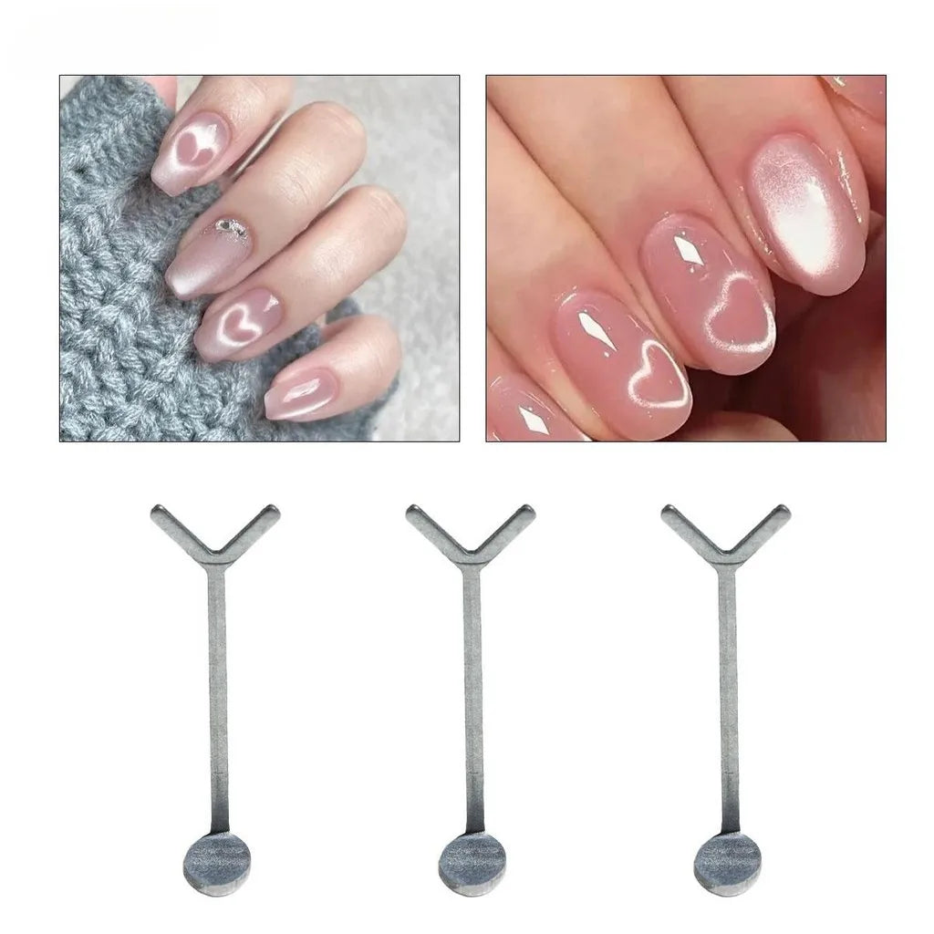 1/2/3/6 Pc Cat Eye Nail Magnet Set with Flexible Iron Wire For Creating Heart & Ingot Shapes On Nails Nail Art Accessories Tools