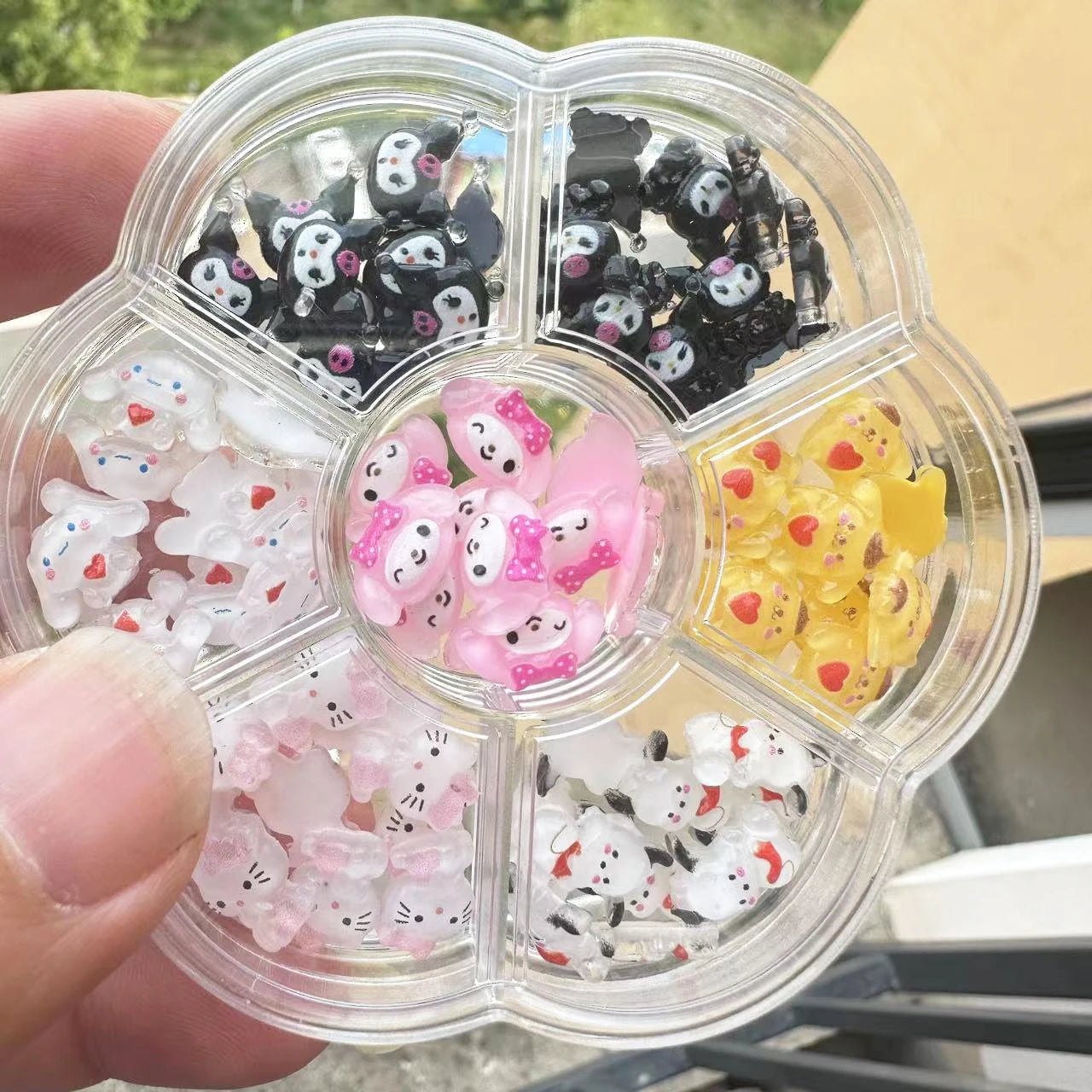 120PCS/70PCS Kawaii Sanrio Mini Nail Art Accessories Stickers HelloKitty DIY Phone Case Hairpin Nail Decoration Charms Craft Y2K