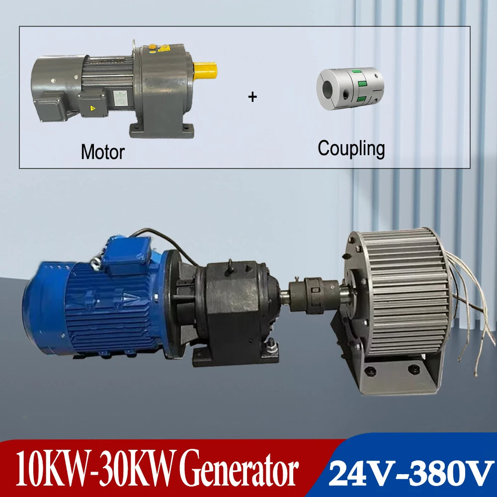 10KW 20KW 30KW Low Speed Permanent Magnet Generator 48V-380V Low Noise 3 Phase AC Alternators Use For Motor Drive