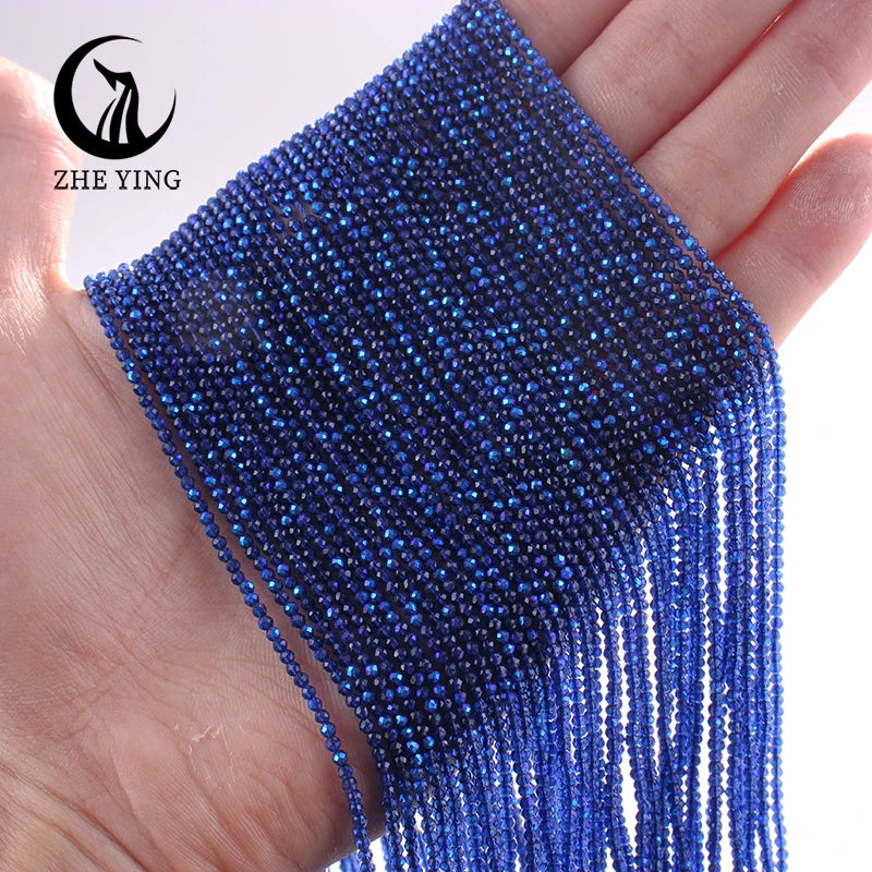 Zhe Ying New 2mm Electroplating AB Crystal Beads Small Loose Faceted Spacer Beads for Jewelry Making DIY Accessories