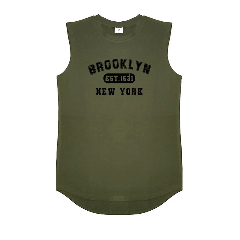 Summer Cotton Breathable Bodybuilding Tank Tops Mens Workout Muscle Sleeveless Cool Shirts Gym Fitness Muscle Training Clothing