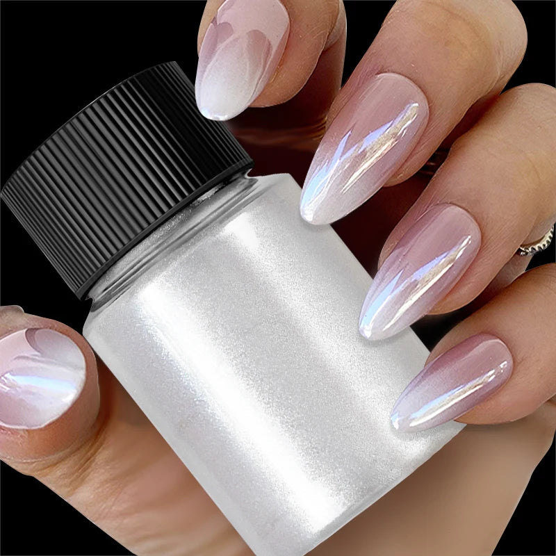 1Box Silver Gold Moonlight Mirror Nails Glitter Powder Metallic Silver Decoration For Nails Aurora Chrome Manicure Nail Art