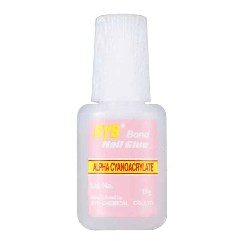 10g Nail Glue with Brush Head Glue Nail Polish Star Glue White Starlight Glue for Nail Polish Transfer Sticker