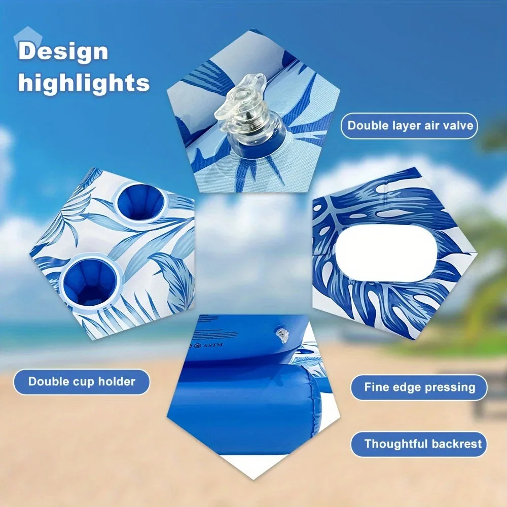 1pc Inflatable Pool Float with Backrest Swimming Pool Party Fun Water Floating Seat Lounger Pool Accessories
