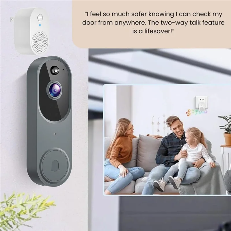 【Hot-Selling!】Smarter Way Toprotect To Protect Your Home, Wireless Safe Doorbell Camera, Wi-Fi Video Doorbell, Safedoorbell US P