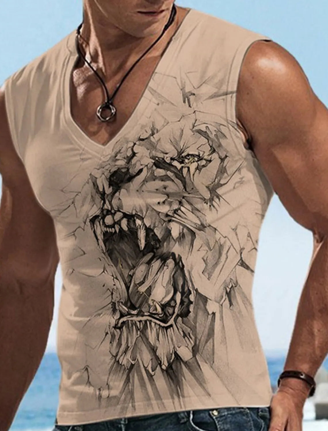 Men's V-Neck Vest Sleeveless T-Shirt Sports Gym Four Seasons Fitness Vest Men's Fitness Sweatshirt Summer Men's Undershirt