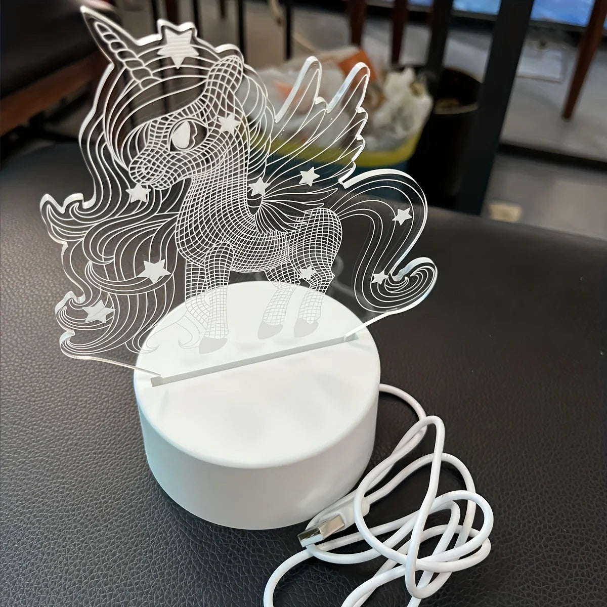 1pc Cute Pony 3D Night Light, With Touch & Remote Control, 16-Color Changing Ambient Light/7-Color /Warm Color For Bedroom