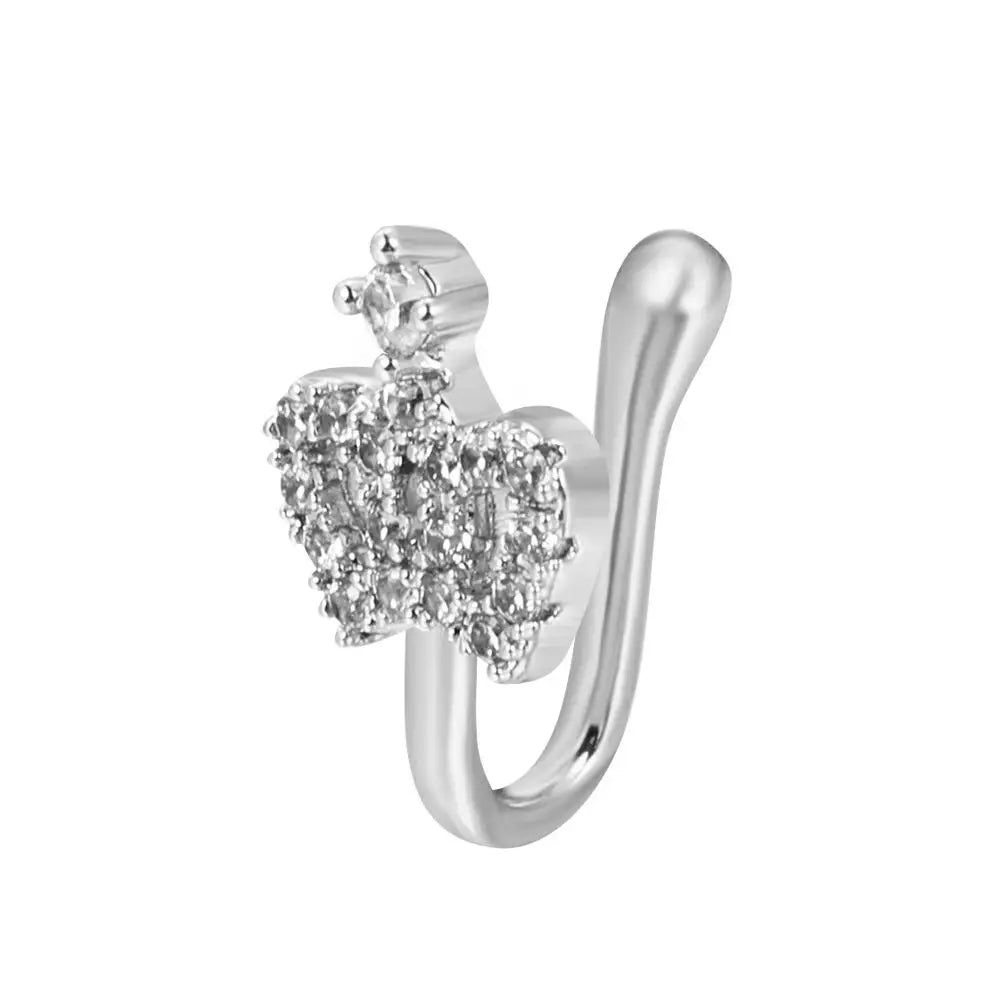 Men Women Nose Ring Clip Fake Septum Piering Rock Hip Hoop Punk Stainless Steel Body Jewelry Non Perforation Nose Clips Ring Z6