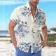 2023 Summer Animal Crane Men's Hawaiian Shirt 3d Plant Floral Print Plus Size Beach Flower