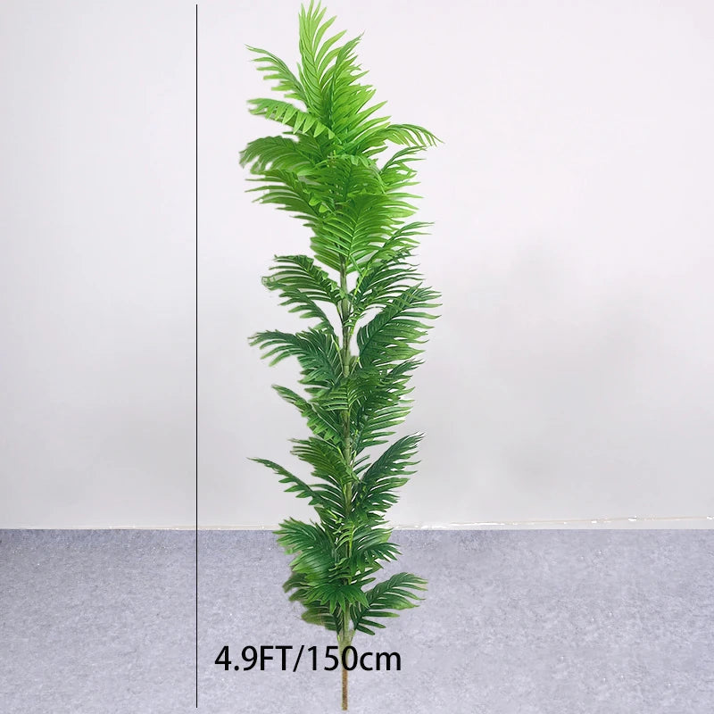 150cm Large Artificial Palm Tree Fake Tropical Plants Green Monstera Leaves Plastic Banyan Tree for Garden Home Office Decor
