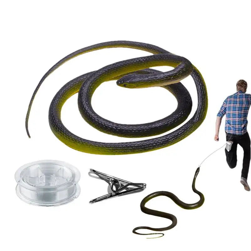1.23m Fake Realistic Rubber Toy Snake Simulation Anaconda Scary Halloween To Scare Birds Props Prank Trick Toy Accessories