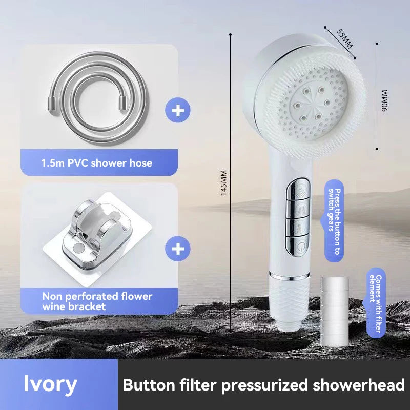 Xiaomi Shower Head 4 Modes High Pressure Showerhead One-key Stop Water Massage Shower Head With Filter Element Shower Head 2025