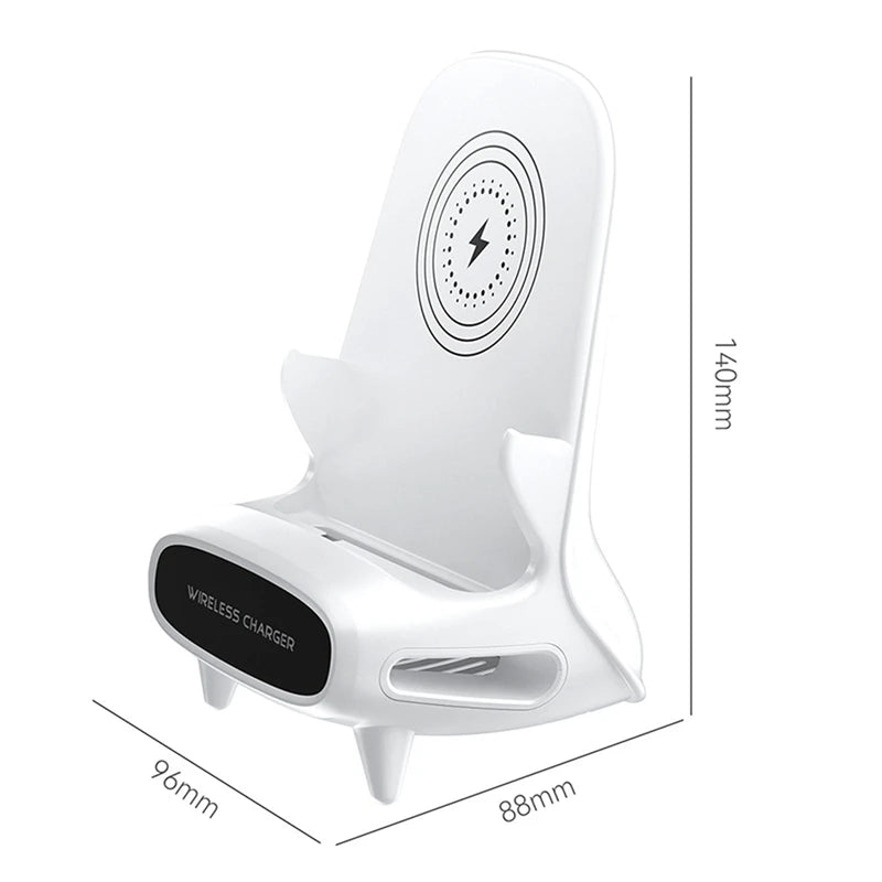 ZIZI Wireless Charger Mini Chair Sound Desk Mobile Phone Holder 10W Fast Charge Wireless Charger Office Desk Stand