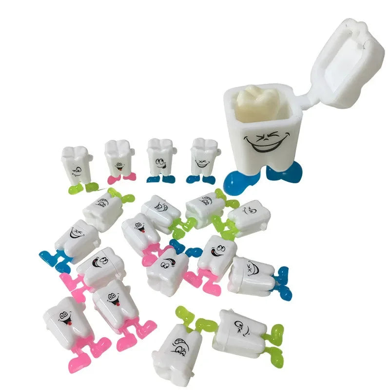 10Pcs/pack Tooth Shape Milk Teeth Box Children's Souvenir Save Baby Tooth Box Kids Tooth Collection Mini Storage Boxes Container