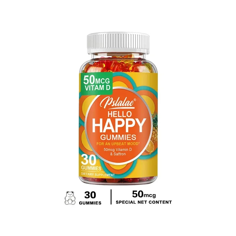 Hello Happy Gummies - with Vitamin D, Saffron, Tropical Zinc for Mood Balance Support