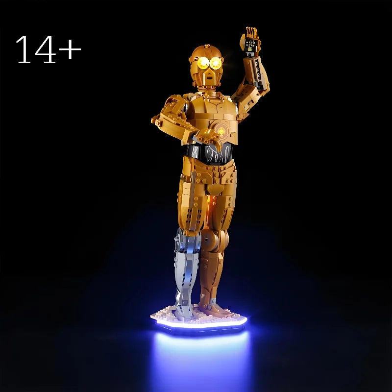 1140pcs MOC 75398 Space Wars C-3PO Droid Figure Action Model Building Blocks Home Decor Assembly Educational Toys Gift for Kids