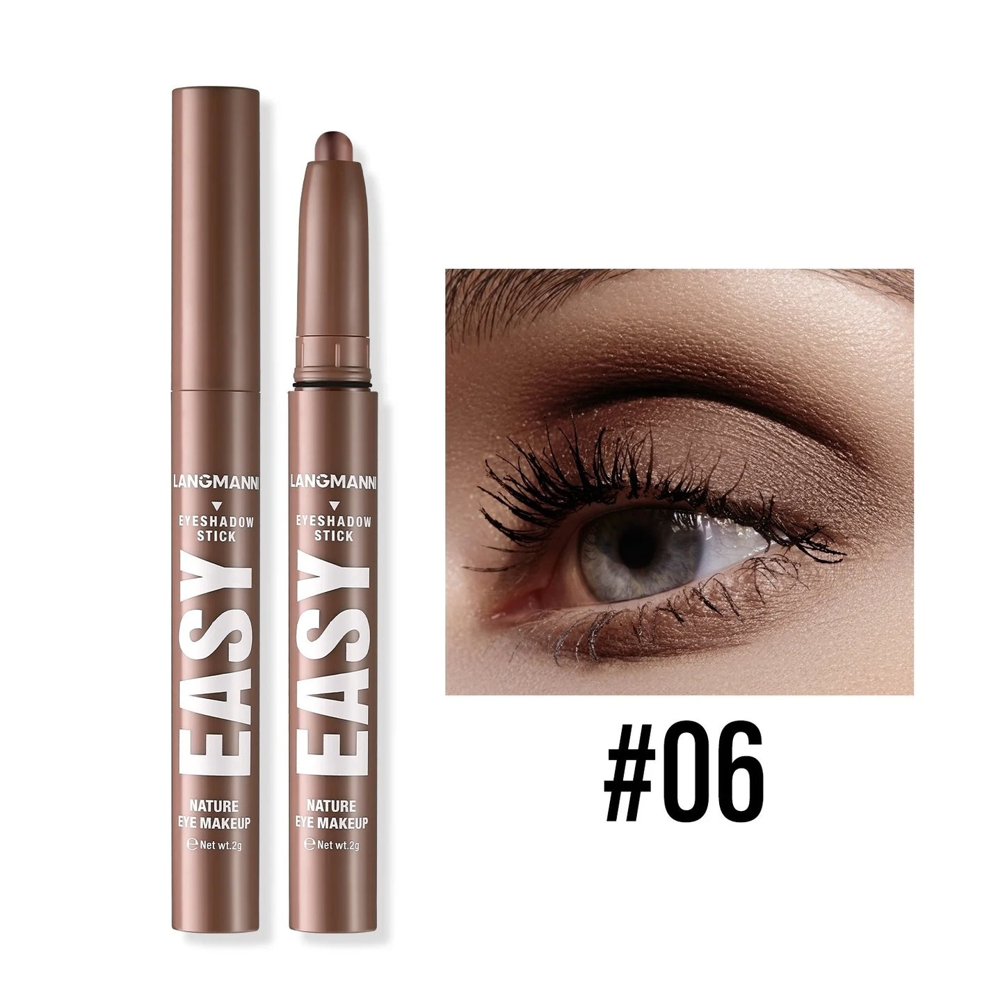 12 Colors Pearly Eyeshadow Stick Waterproof Glitter Matte Nude Eye Shadow Pencil High Pigmented Shimmer Eyeshadow Makeup Tool