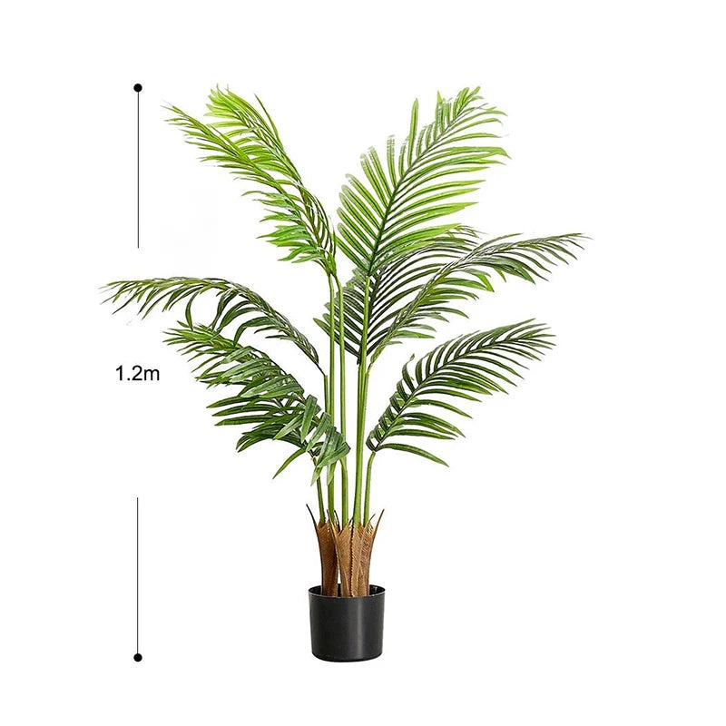 120-200cm Large Artificial Banana Tree Tropical Fake Plants Palm Leafs Monstera Green Plastic Jungle Plant for Home Office Decor
