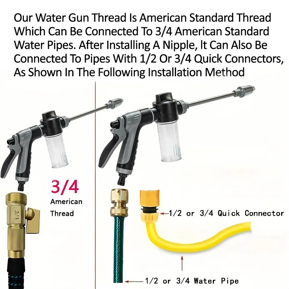 1 Pack High Pressure Spray Water Gun Garden Watering Hose Nozzle Sprinkler Car Washing Gun Car Cleaning Washing Tools