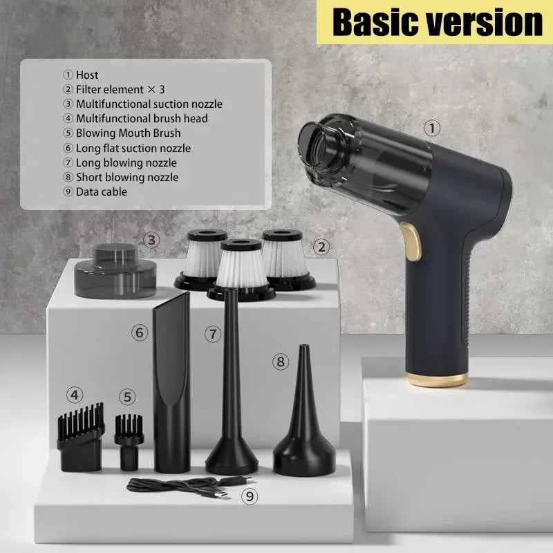 1290000Pa Car Vacuum Cleaner 2 -in-1 Portable Wireless Car Vacuum Cleaner Handheld Home Car Dual Use Vacuum Cleaners