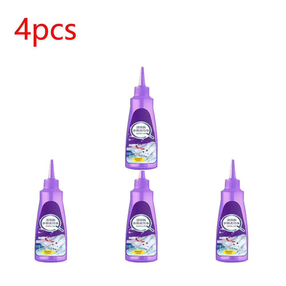 120 ML High Efficiency Active Enzyme Laundry Detergent White Shirt Guardian Works on Most Coffee Mud Grease Oil Stain Remove