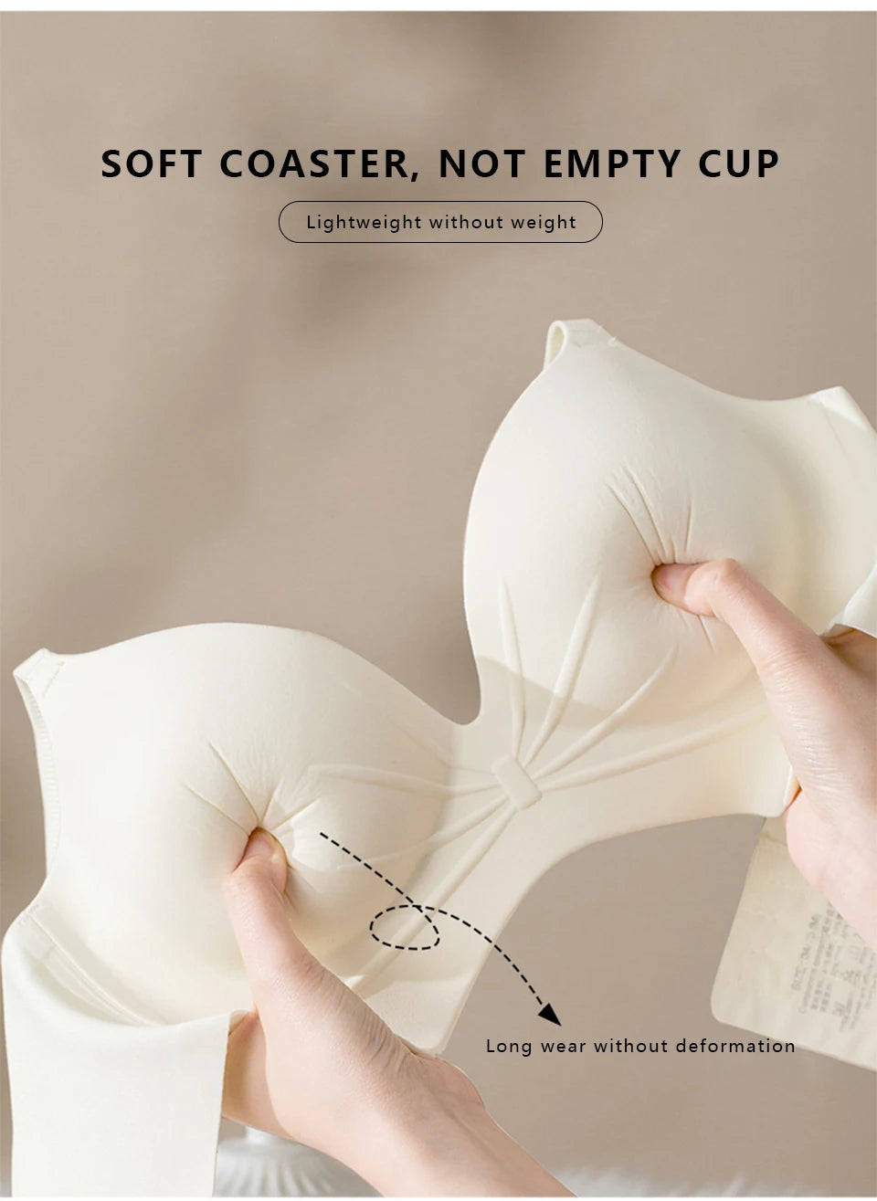 FallSweet Push Up Bra for Women Seamlesss Bras Comfortable Wireless Bralette 8cm Thick Chest Brassiere Sexy Lingerie 32-38AB