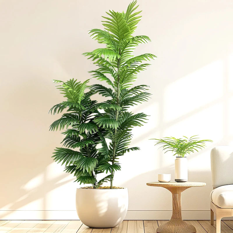 150cm Large Artificial Palm Tree Fake Tropical Plants Green Monstera Leaves Plastic Banyan Tree for Garden Home Office Decor