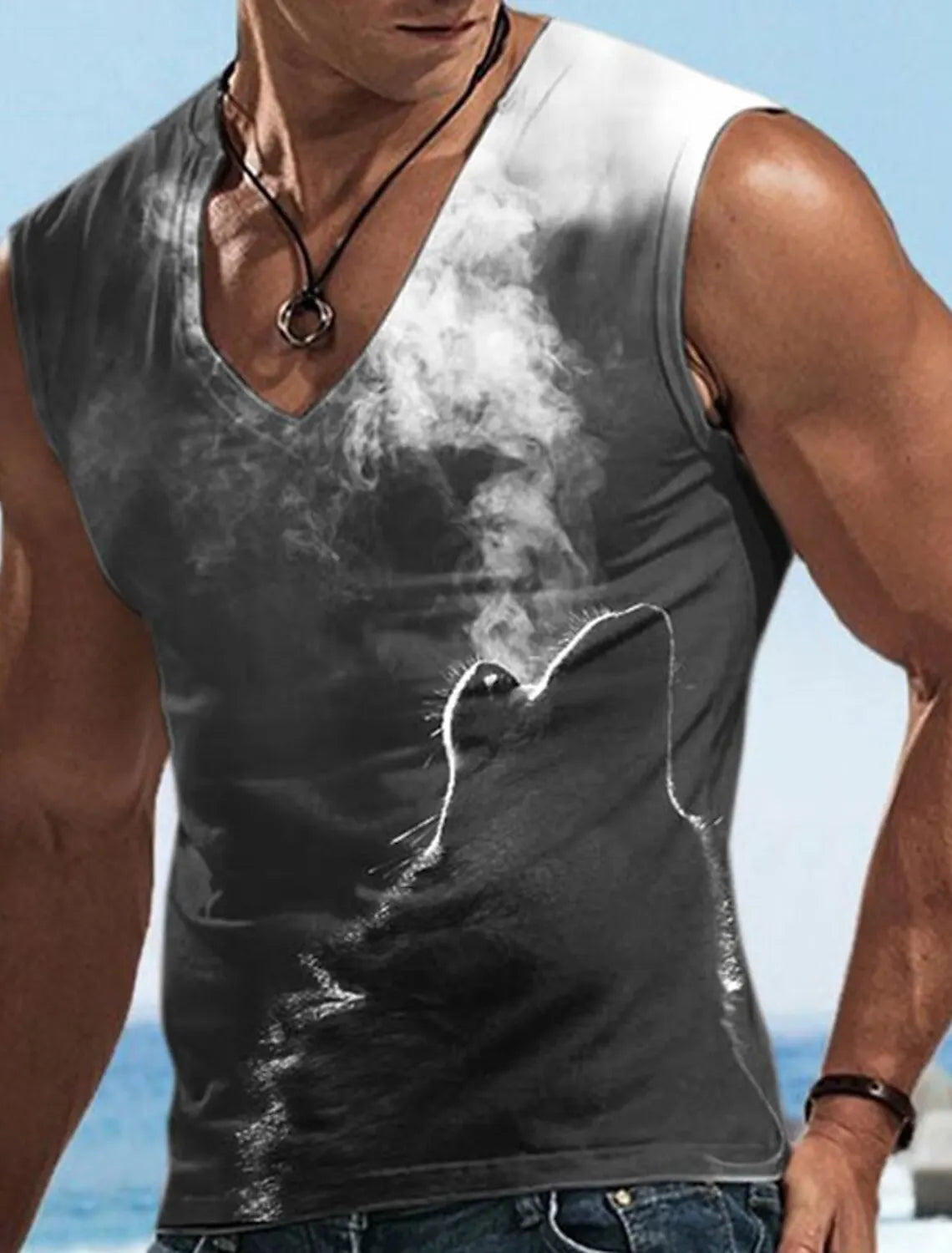 Men's V-Neck Vest Sleeveless T-Shirt Sports Gym Four Seasons Fitness Vest Men's Fitness Sweatshirt Summer Men's Undershirt