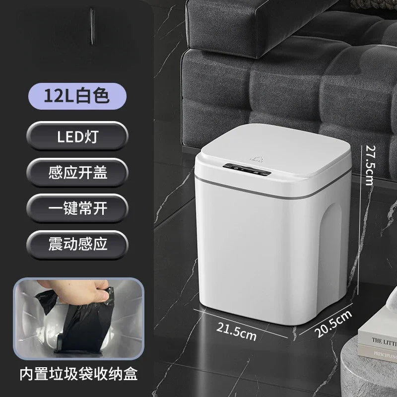 16L Automatic Sensor Trash Can Electric Touchless Smart Bin Kitchen Bathroom Waterproof Bucket Garbage With Lid Home Wastebasket