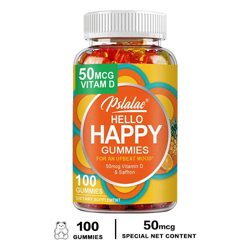 Hello Happy Gummies - with Vitamin D, Saffron, Tropical Zinc for Mood Balance Support