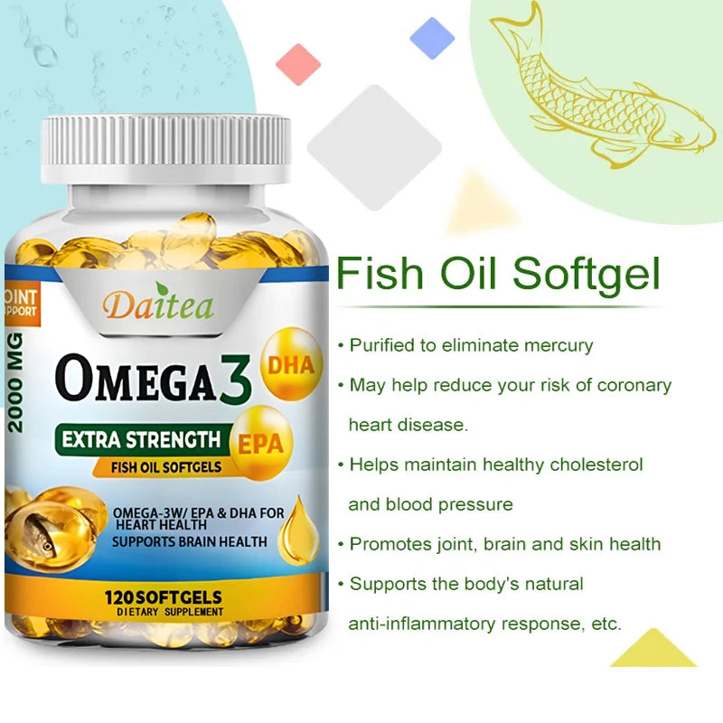 Omega-3 Fish Oil Rich In DHA and EPA, Improve Bad Mood, Relieve Stress, Strengthen The Brain, Improve Memory and Intelligence