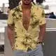 2023 Summer Animal Crane Men's Hawaiian Shirt 3d Plant Floral Print Plus Size Beach Flower