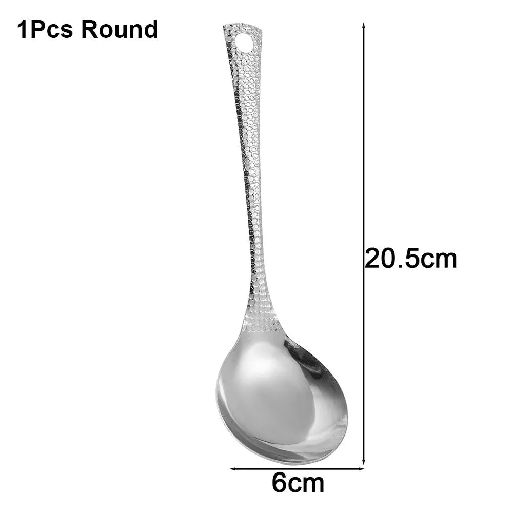 1/2Pcs New Leaky Long Handle Spoon Stainless Steel 20cm Soup Scoop Cooking Gadget for Hot Pot Restaurant Eating